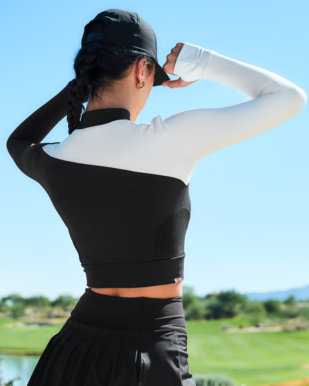 Womens Golf Top Black and White