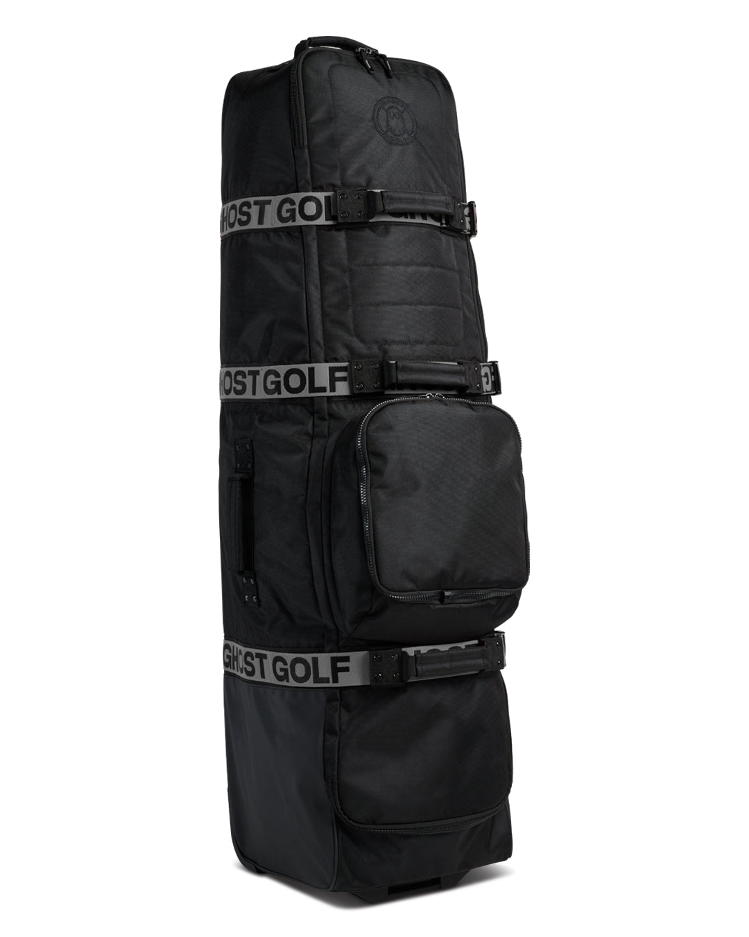 Golf Travel Bag 1.  Black with Grey Nylon strap Webbing. #color_grey-strap