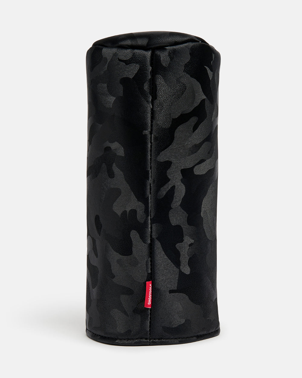 Front product shot of the Camo Barrel Knit Head cover featuring a camouflage #color_camo