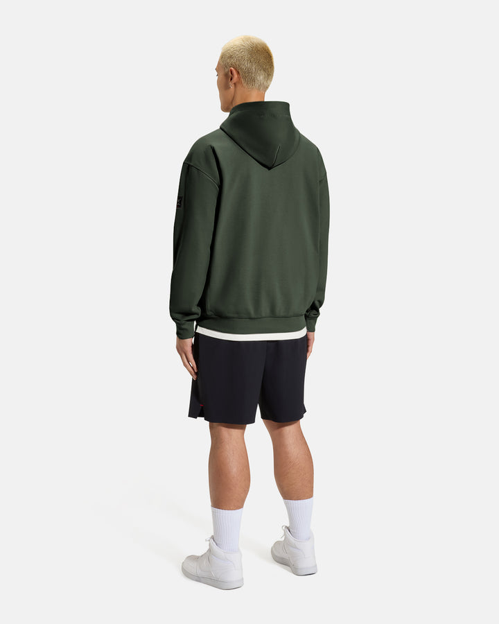 Clubhouse Hoodie_Full Body Back_Olive_#color_olive