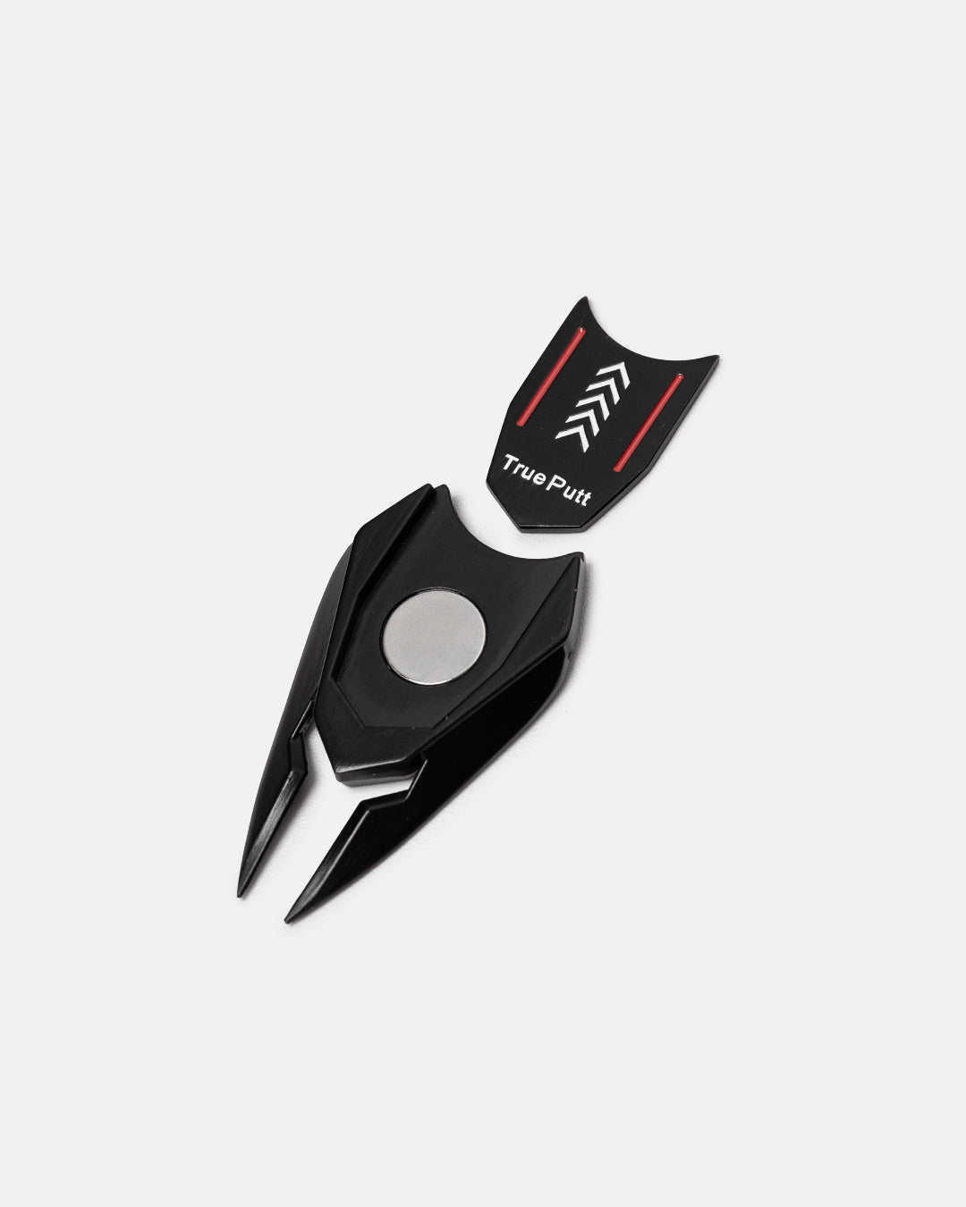 Divot Tool Black Front View with Ball Marker Out#color_black