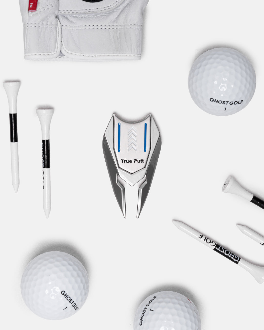 Divot Tool Silver Creative Shot with Golf Balls, Tees and Glove#color_silver