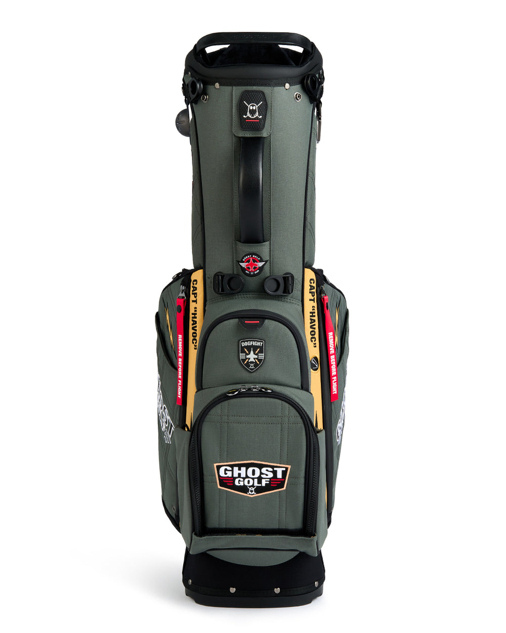 Front Product Shot of G-Suit Anyday Bag with Ghost Golf Embroidered on Ball Pocket