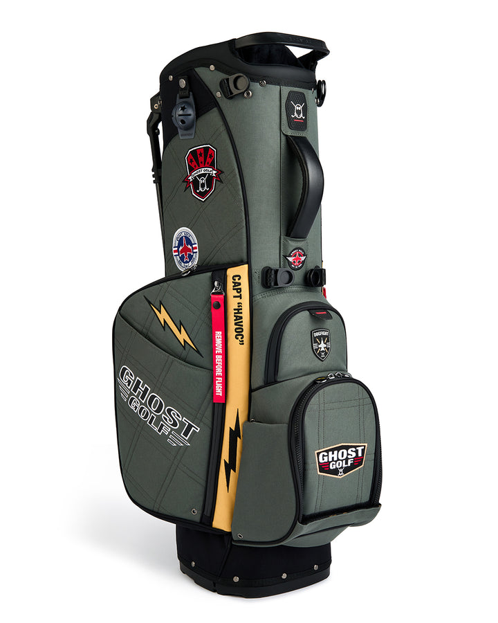 Three Quarter View of G-Suit Anyday Bag with Ghost Golf Branding