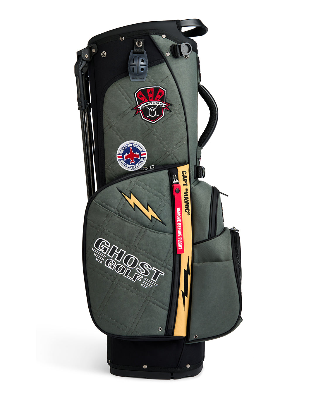 Left Side View of G-Suit Anyday Bag with Ghost Golf Branding