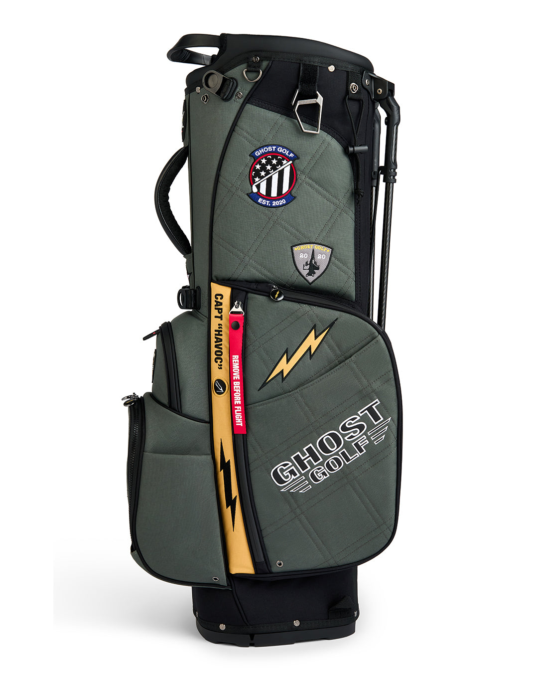 Right Side View of G-Suit Anyday Bag with Ghost Golf Branding
