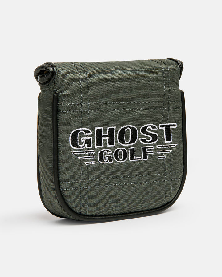 Front Product Shot of G-Suit Secondary Mallet Putter Cover with Ghost Golf Logo embroidered 