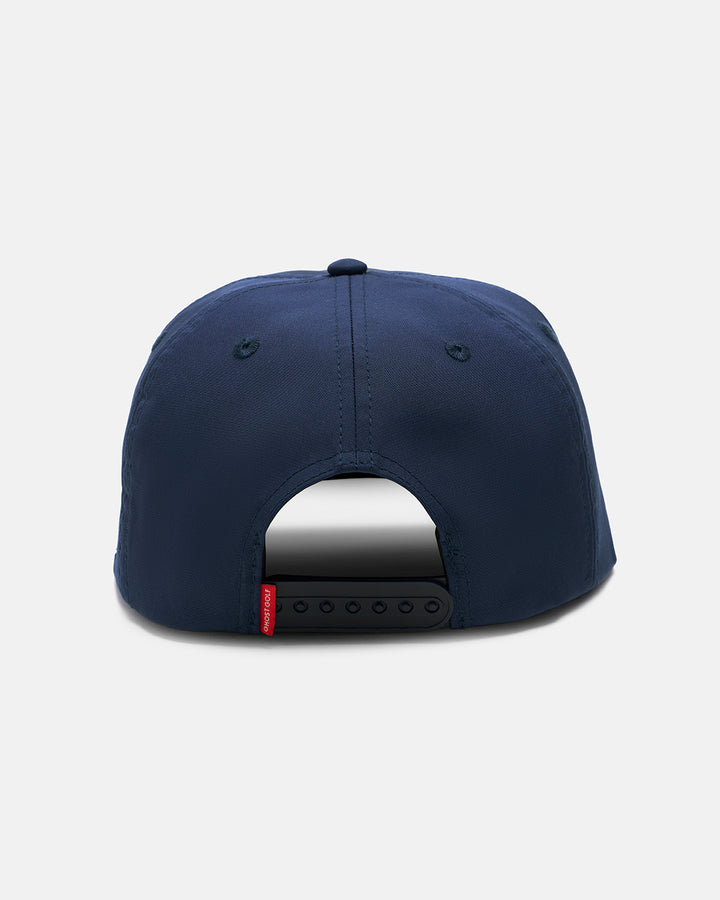 Back View Product Photo of Dark Navy GG Badge Snapback Hat #color_navy