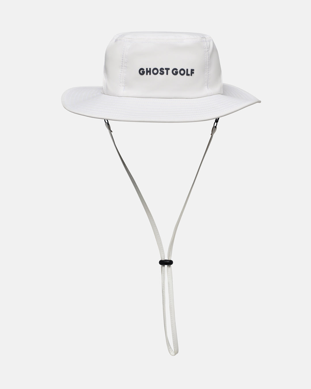 Front Product Photo of White GG Boonie Hat with Ghost Golf Logo #color_white
