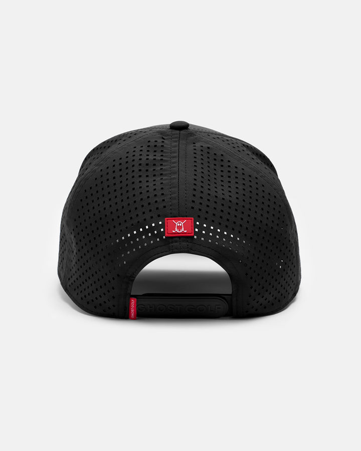 Back View Product Photo of Black GG Core Logo Snapback Hat with Ghost Icon #color_black