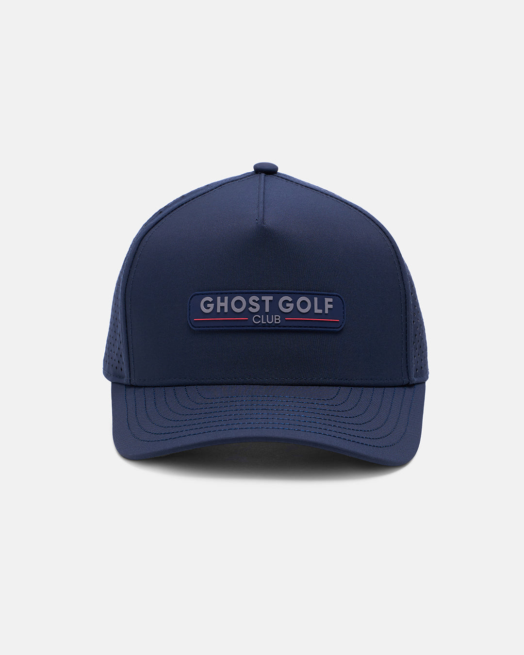 Front View Product Photo of Navy GG Core Logo Snapback Hat with Ghost Golf Club Badge #color_navy