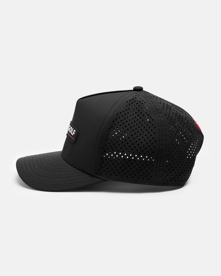 Side View Product Photo of Black GG Core Logo Snapback Hat #color_black