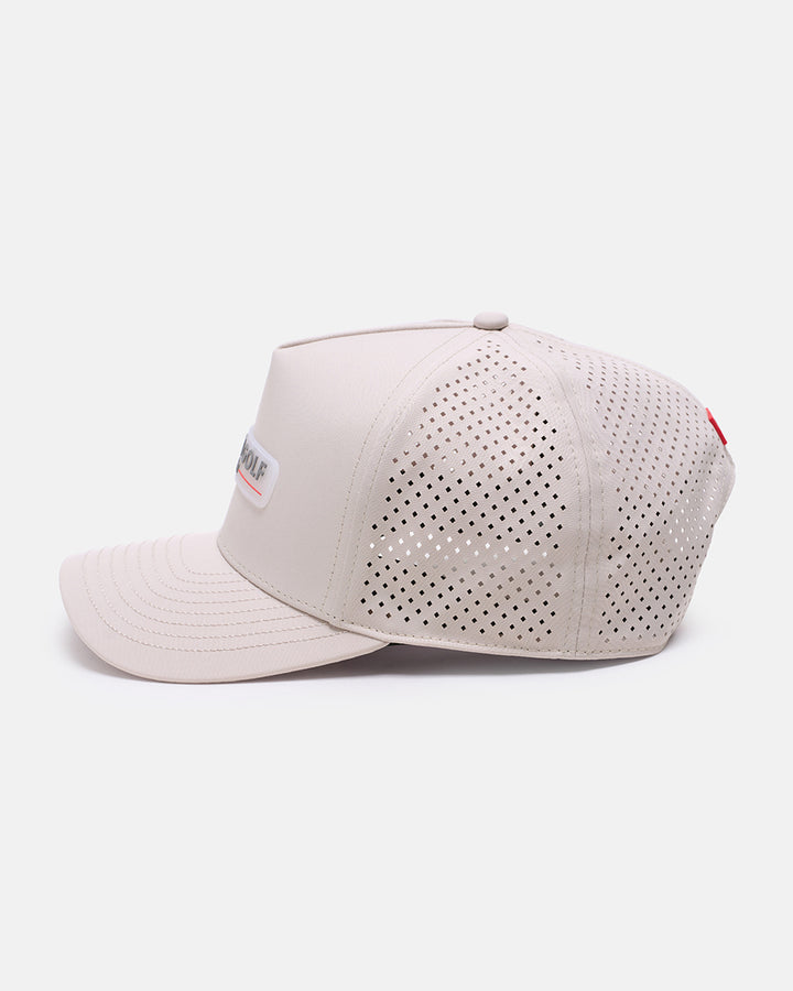 Side View Product Photo of Feather Grey GG Core Logo Snapback Hat #color_feather-grey