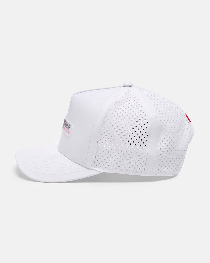 Side View Product Photo of WhiteGG Core Logo Snapback Hat #color_white