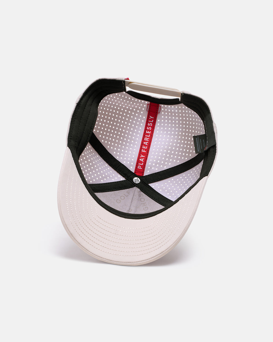 Underneath View Product Photo of Feather Grey GG Core Logo Snapback Hat with Play Fearlessly #color_feather-grey