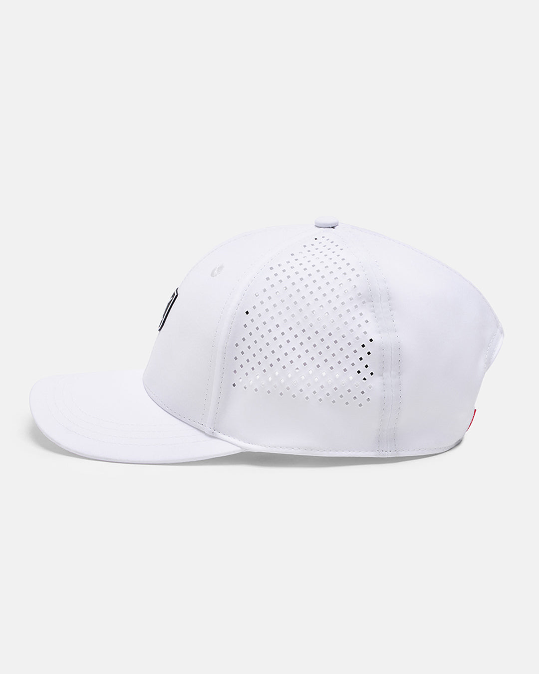 Side View Product Photo of Cream White GG Icon Crest Snapback Hat #color_white