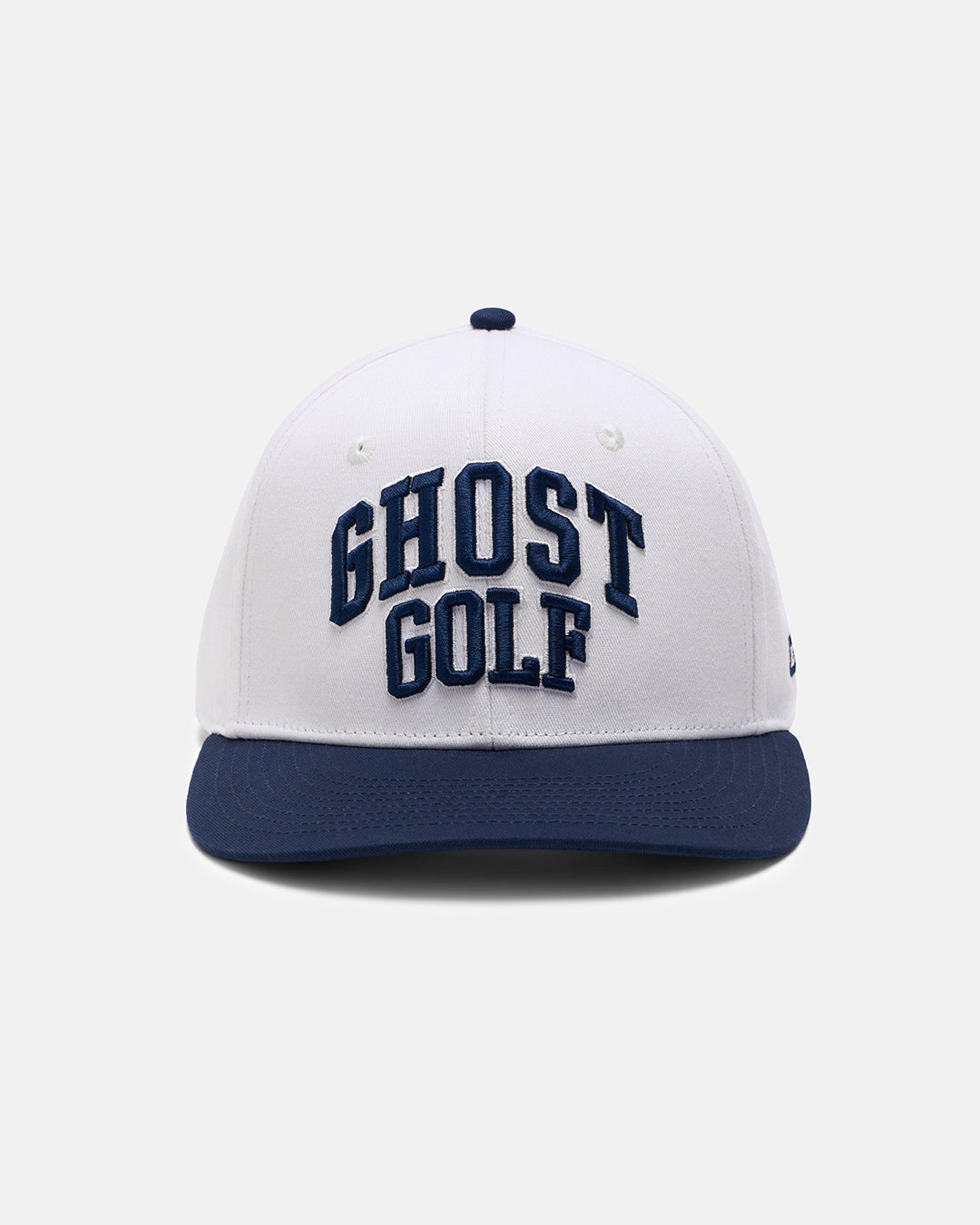 Front View Product Photo of Cream White GG Spectator Snapback Hat with Ghost Golf #color_white