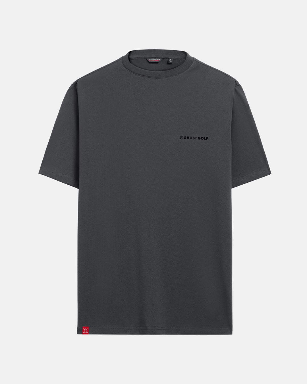 Front View Product Photo of Iron Grey Ghost Golf Core Logo Tee #color_iron-grey