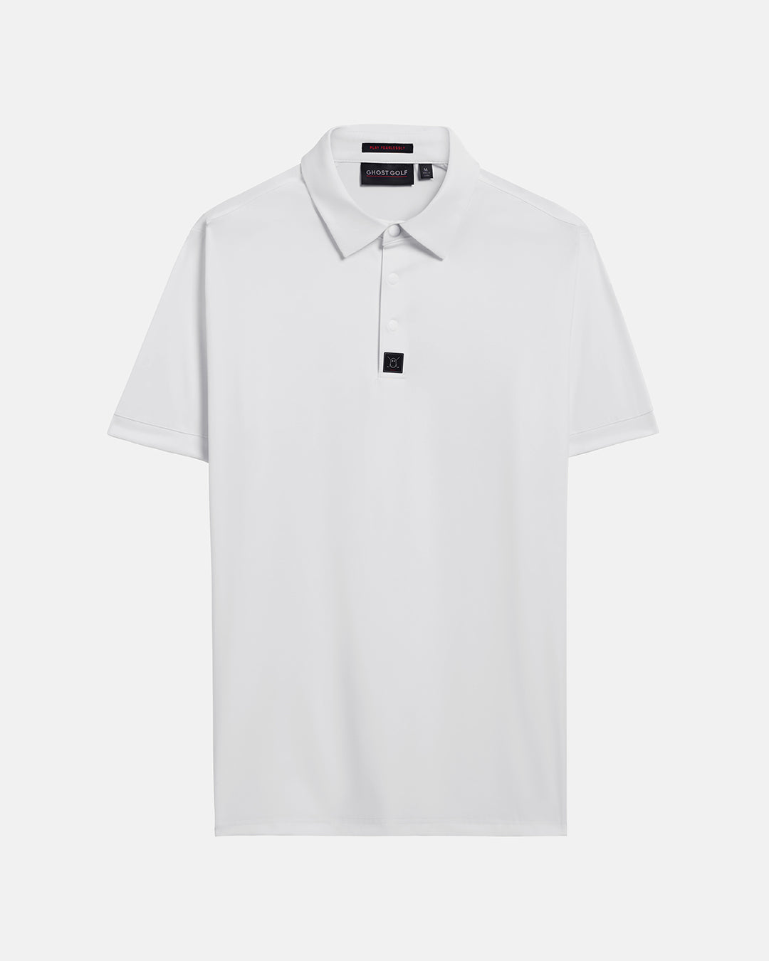 Front View Product Photo of Optic White Ghost Golf Core Polo #color_white