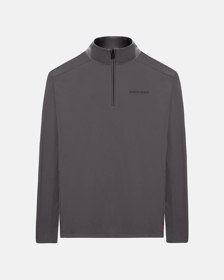 Front View Product Photo of Iron Grey Ghost Golf Quarter Zip Mock Jacket #color_iron-grey