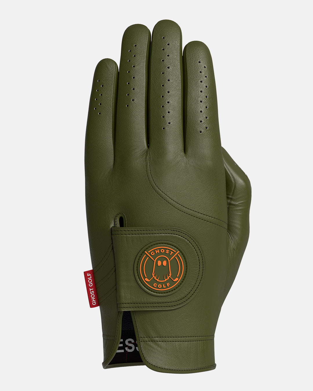 Front Product Shot of Olive Green Glove with Ghost Emblem Patch #color_olive-green