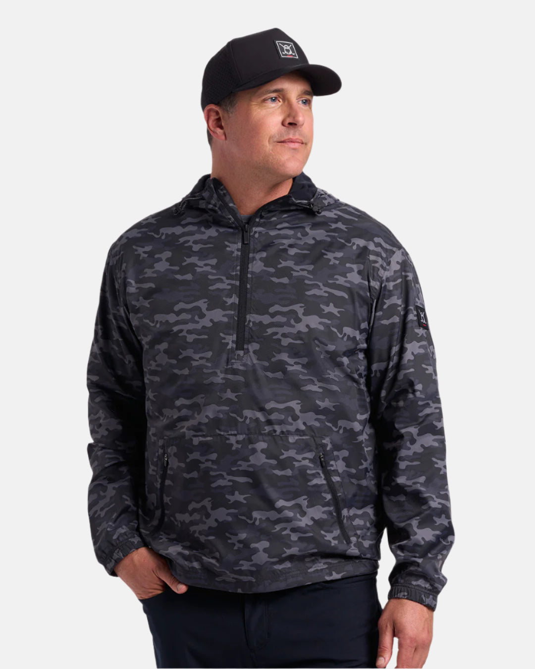 Mens Windbreaker Black Camo 1#color_black-camo