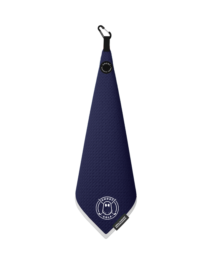 Greenside Towel with Magnet Patch and Carabiner Dark Grey#color_navy