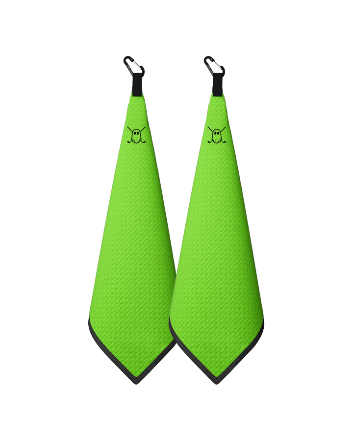 Greenside Towel with Carabiner Neon Green#color_neon-green
