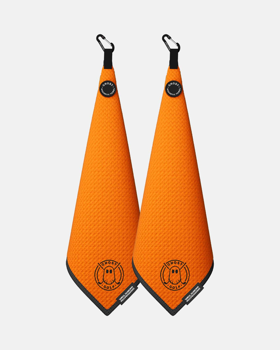 2 Greenside towels with Magnet Patch and Carabiner. Color Orange