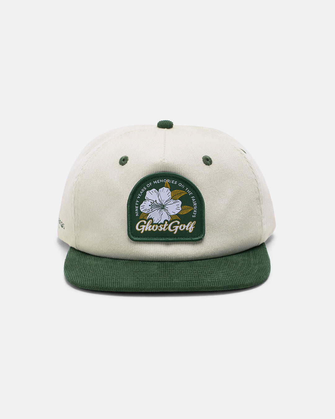 Front View Product Photo of White Patrons Azalea Hat With Ghost Golf Patch #color_white