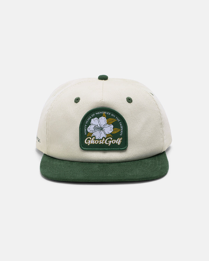 Front View Product Photo of White Patrons Azalea Hat With Ghost Golf Patch #color_white