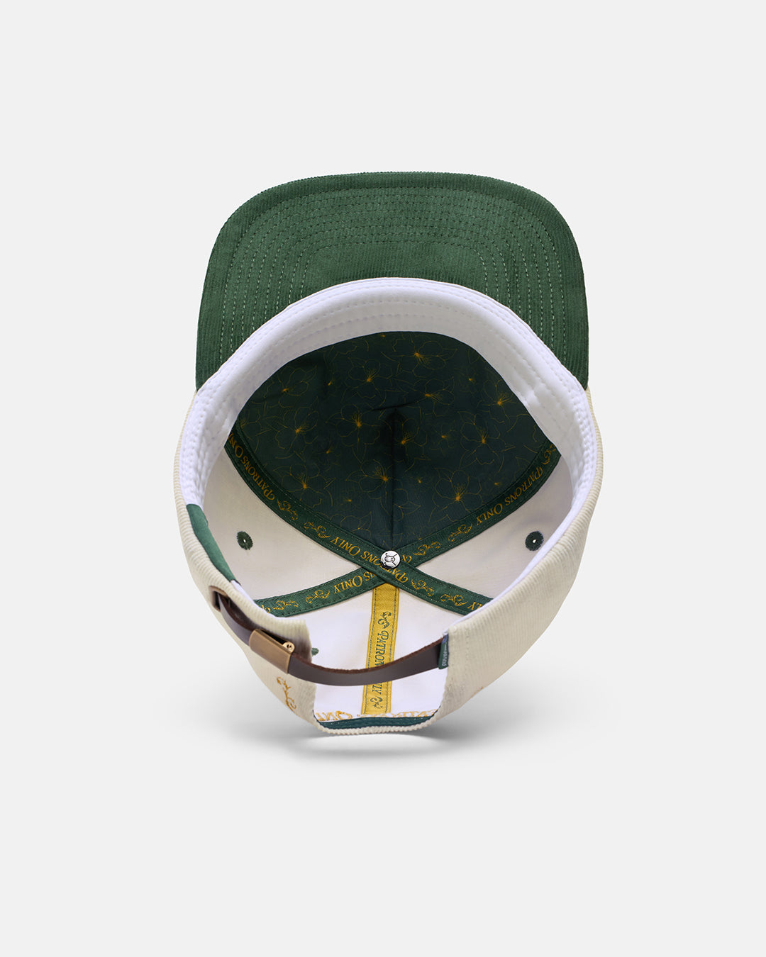 Underneath View Product Photo of White Patrons Azalea Hat with Azalea Pattern #color_white