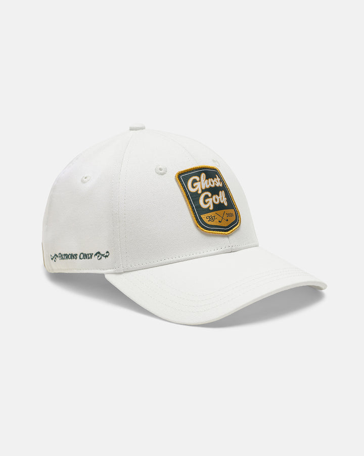 Three Quarter Left View Product Photo of White Patrons Heritage hat #color_cream-white