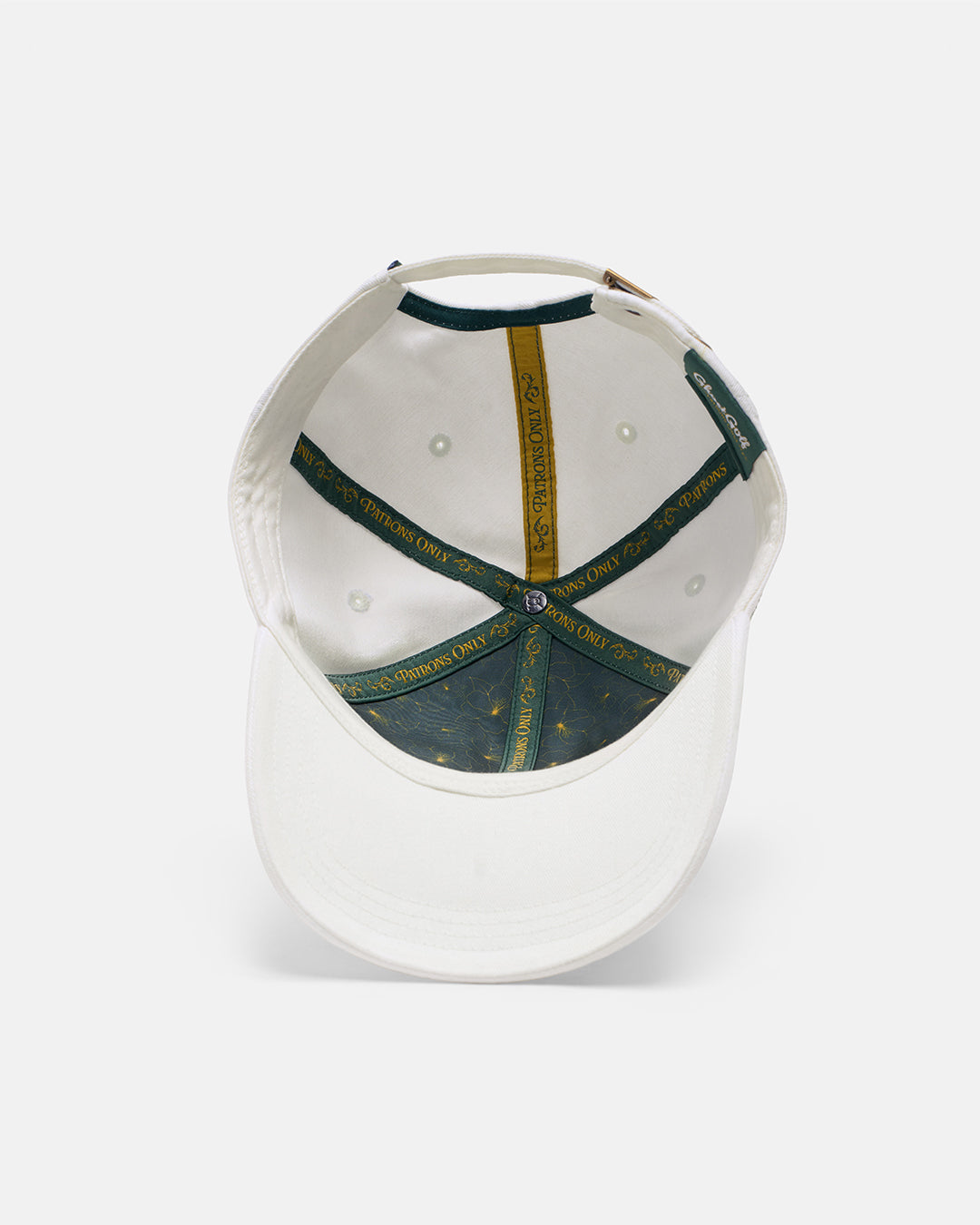 Inside View Product Photo of White Patrons Heritage Hat with Azalea Pattern Inside #color_cream-white