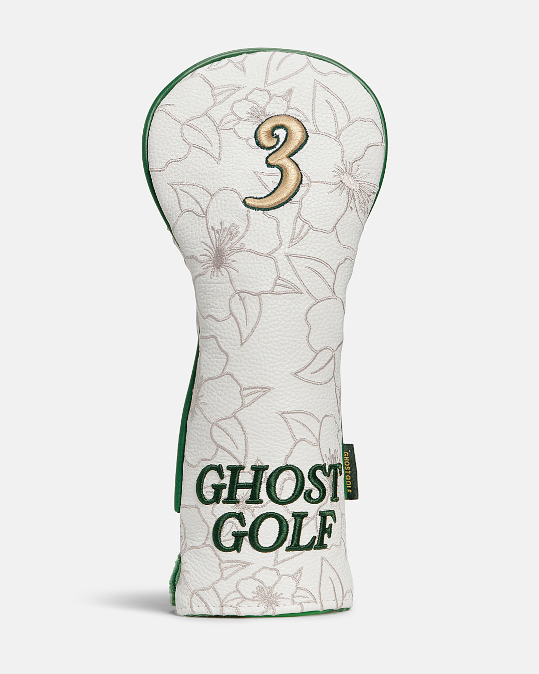 Front View of 3 Wood Patrons Only Azalea Leather Head Cover with the 90th hit #size_3-wood