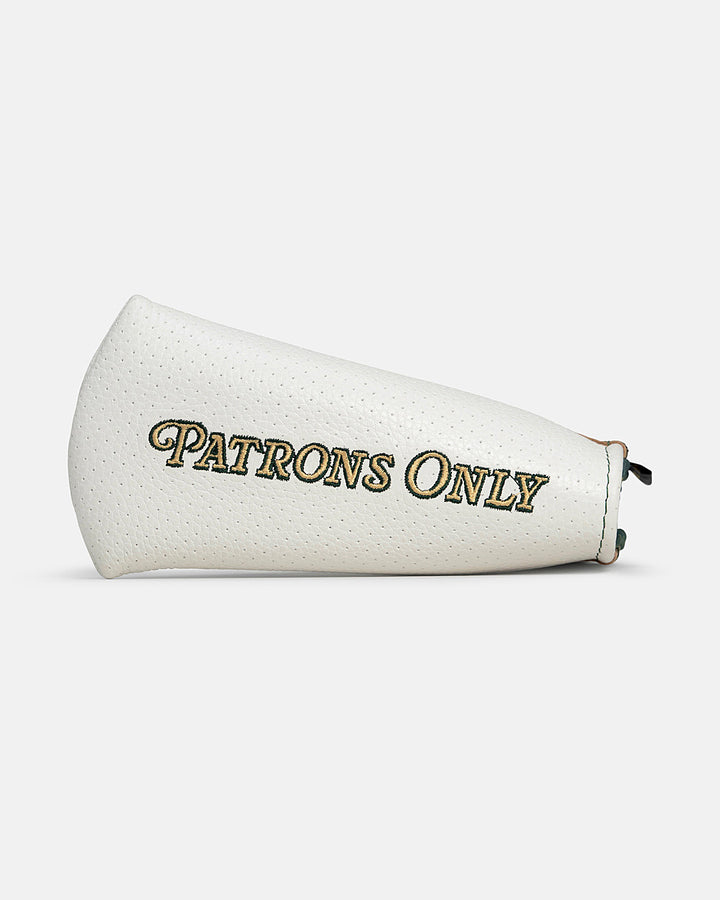 Top View Product Shot of Patrons Only Blade Putter Cover #color_white