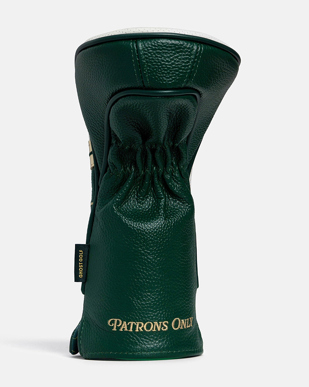 Front View of 3 Wood Patrons Only Leather Head Cover with patrons only hit #size_3-wood