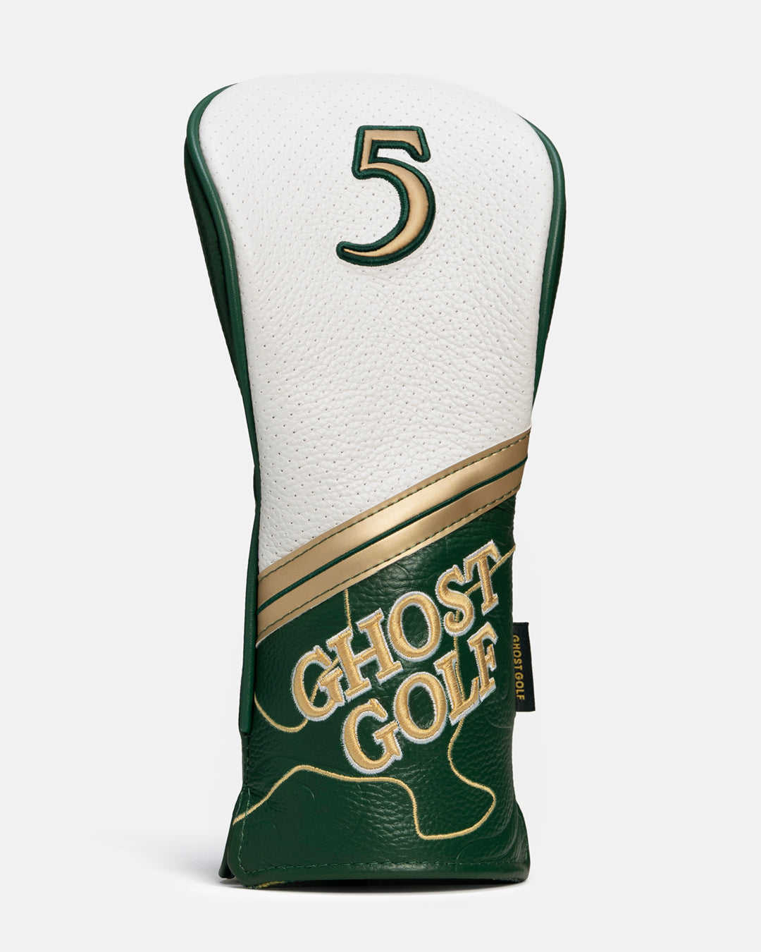 Front View of 5 Wood Patrons Only Leather Head Cover with patrons only hit #size_5-wood