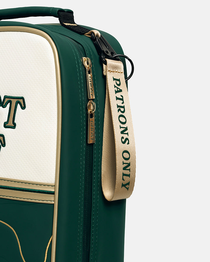 Closeup Side View of Patrons Only Bag with Patrons Only Tag Hit #color_green