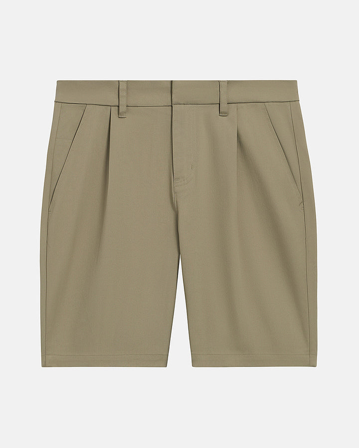 Front View Product Photo of Sand Patrons Pleated Short #color_sand