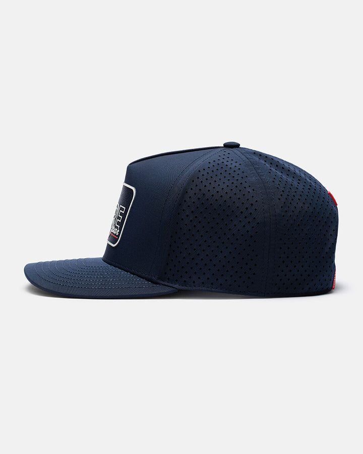 Right View Product Photo of Dark Navy Playing Fore Par Hat #color_dark-navy