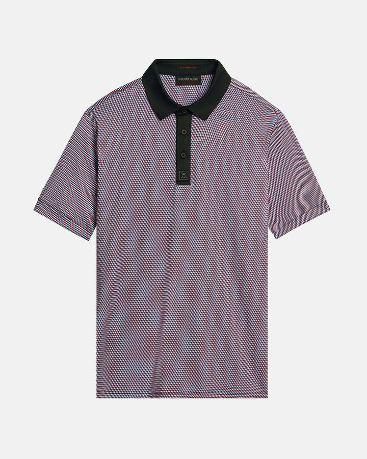 Front Product Shot of Red Qualifier Diamond Polo #color_red