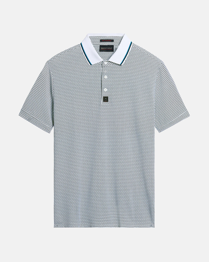 Front Product Shot of White Qualifier Flag Polo #color_white