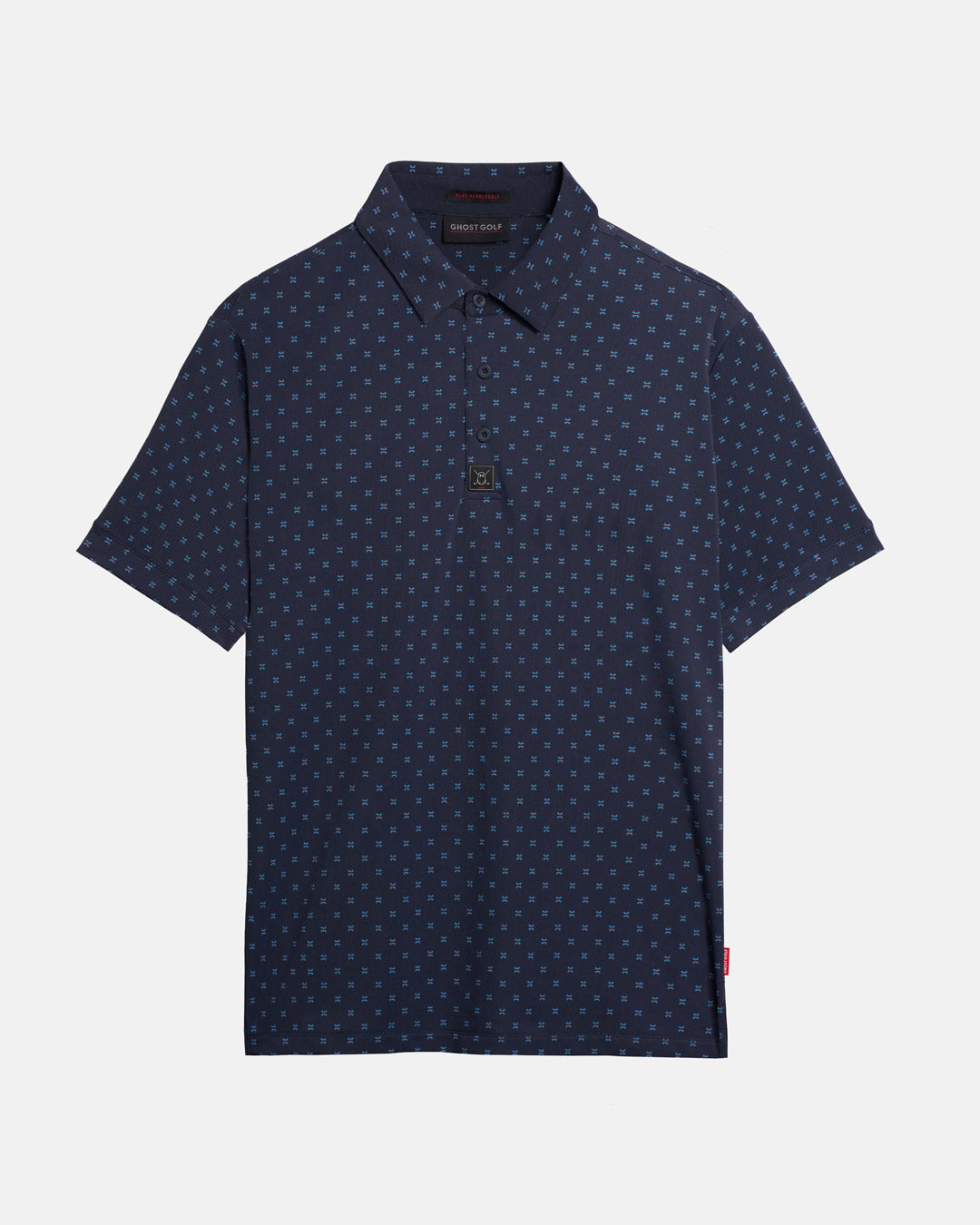 Front Product Shot of Navy Qualifier Geo Polo #color_navy