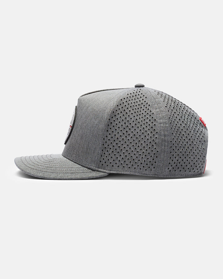 Right View Product Photo of Grey Qualifier Logo Hat #color_grey