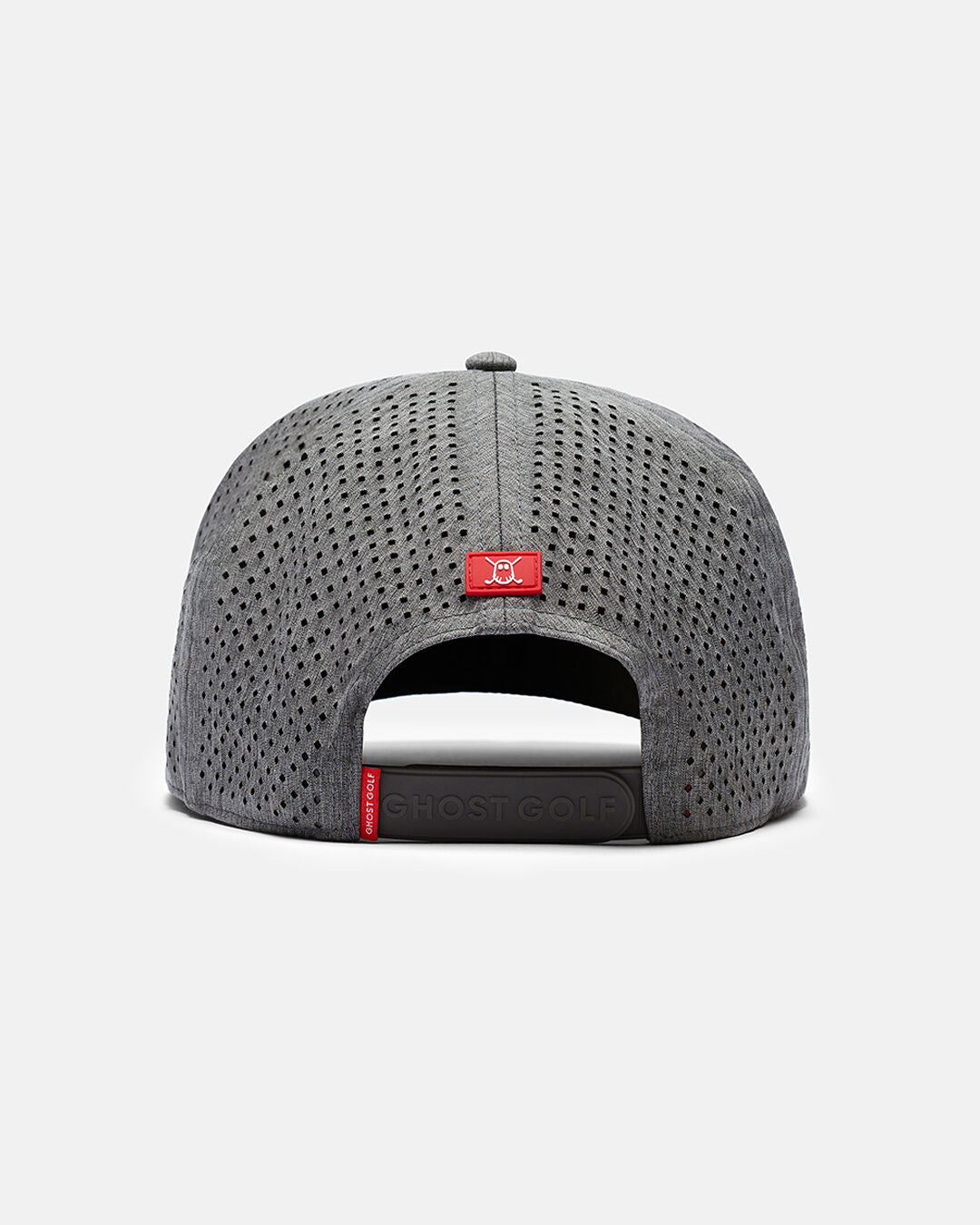 Back View Product Photo of Grey Qualifier Logo Hat with Ghost Golf Icon in the Back #color_grey