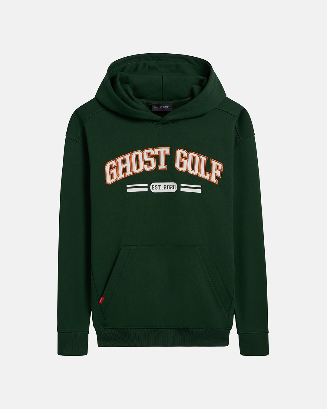Front View Product Photo of Bogey Green Spectator Dormie Hoodie with Ghost Golf #color_bogey-green