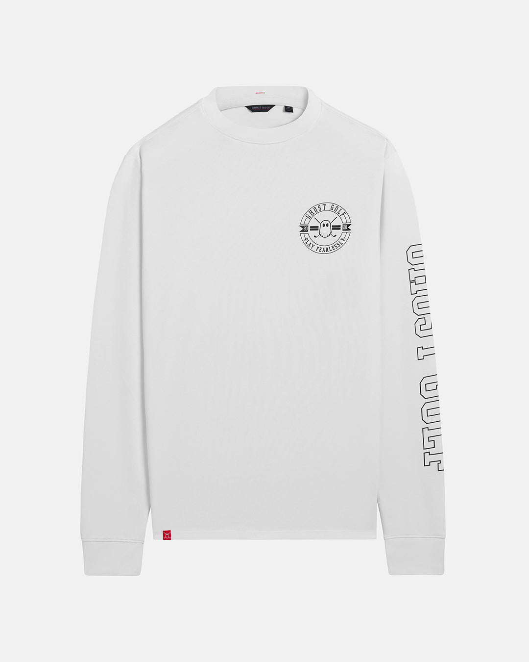 Front View Product Photo of White Spectator Long Sleeve Tee #color_white