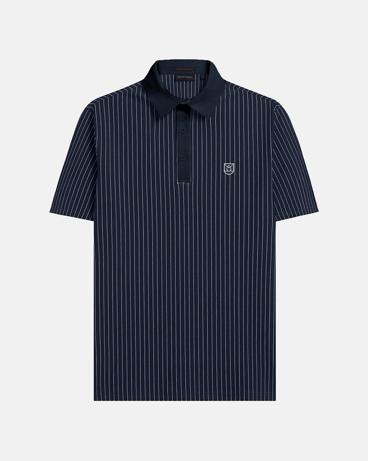 Front View Product Photo of Navy Spectator Stripe Polo #color_navy