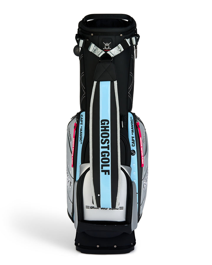 Front Product Shot of Striker Anyday Bag showcasing ghost golf shoulder strap